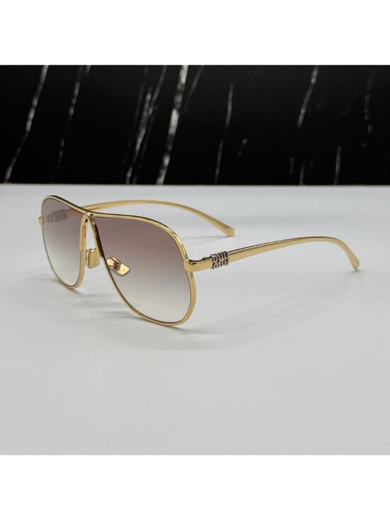 New Miu Miu MUA56S  5AK90L Gold Brown Women Sunglasses MUA 56S main image 8